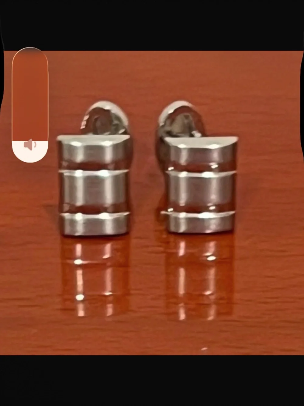 Rectangle Brushed Polish Curved Cufflinks - I Set